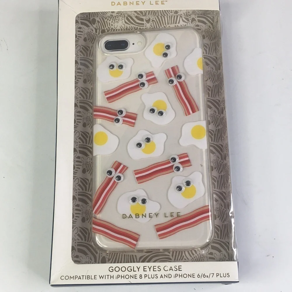 New Dabney Lee Googly Eyes Case for iPhone 6/6s/7 Plus/8 Plus Bacon Eggs